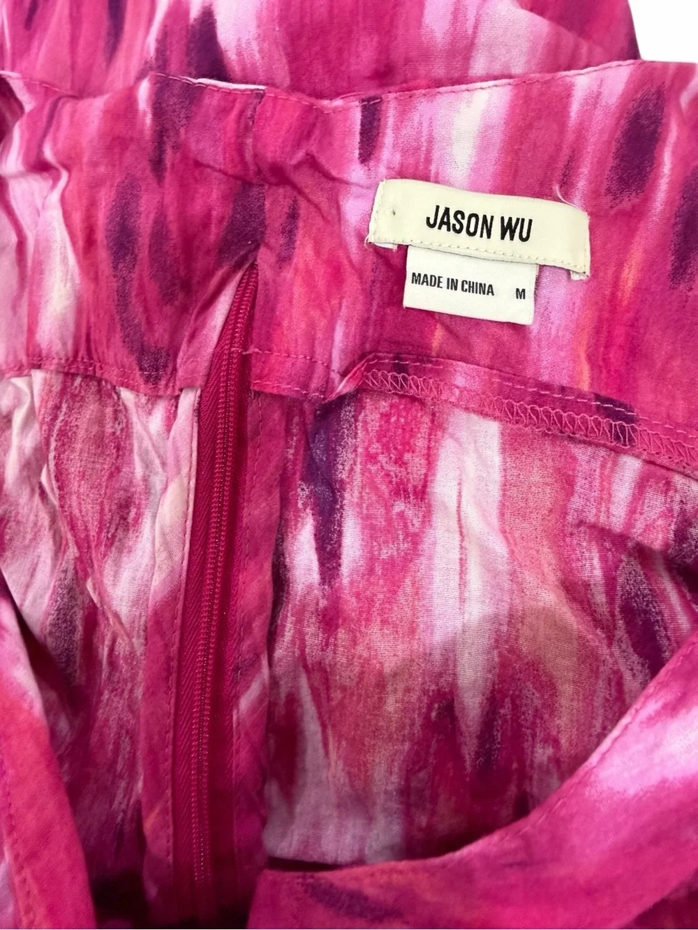Jason Wu Pink Watercolor Ikat Cutout Maxi Dress Cotton Blend Size M